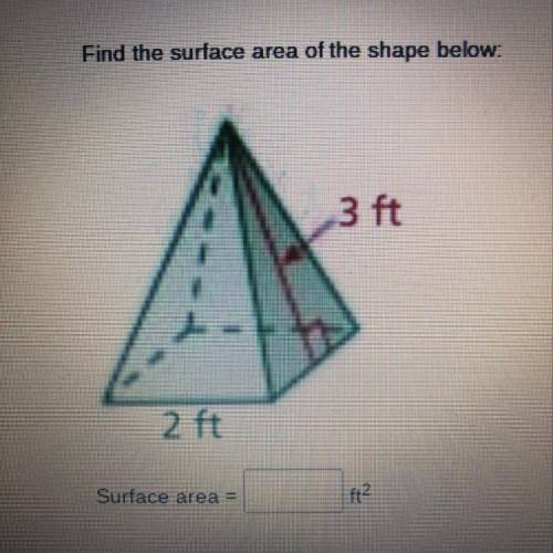 Find the surface area of the shape below.