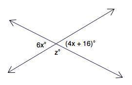 Find the values of the variables. A) x = 8, z = 172  B) x = 8, z = 132  C) x = 8, z = 112  D) x =  5