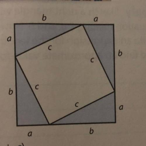 The diagram shows four congruent triangles. Write an expression that uses the area of all four trian