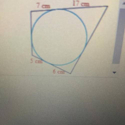 The polygon circumscribes a circle. What is the perimeter of the polygon? The perimeter of the polyg