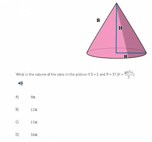 What is the volume of the cone?.