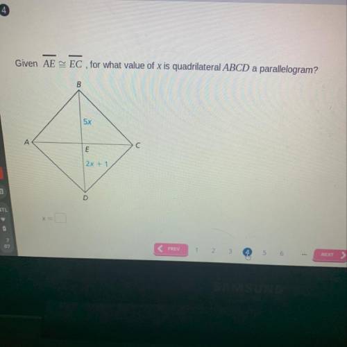 What does x equal in this question