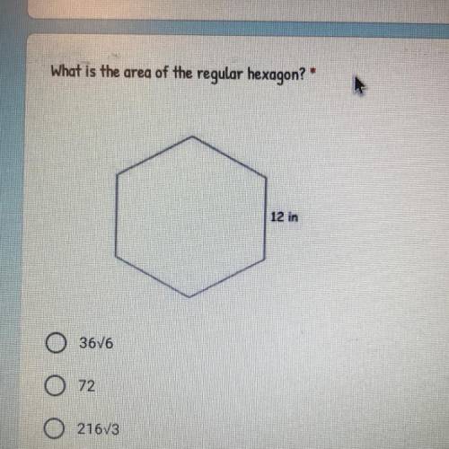 What is the area of the regular hexagon?