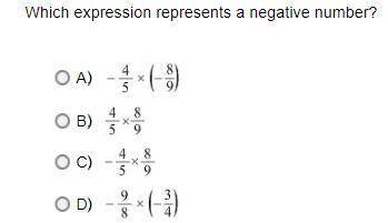 Which expression represents a negative number?