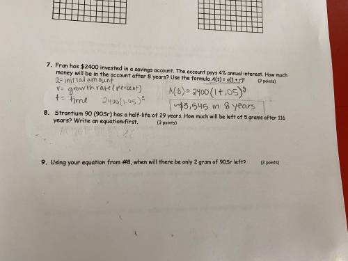 I don’t know how to do 7 8 and 9. Can someone please help me