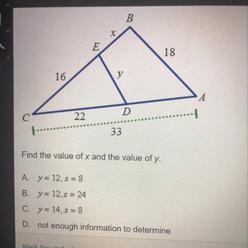 Find the value of x and value of y
