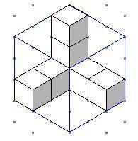 If each cube has edges 1.5 centimeters long, what is the volume of the prism outlined in blue? The p