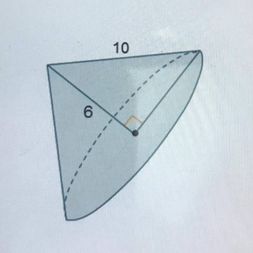 Complete the statements about the cone. The high is ___ units. The radius is ___ units. The volume i