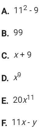 Which of the following are monomials? Check all that apply.