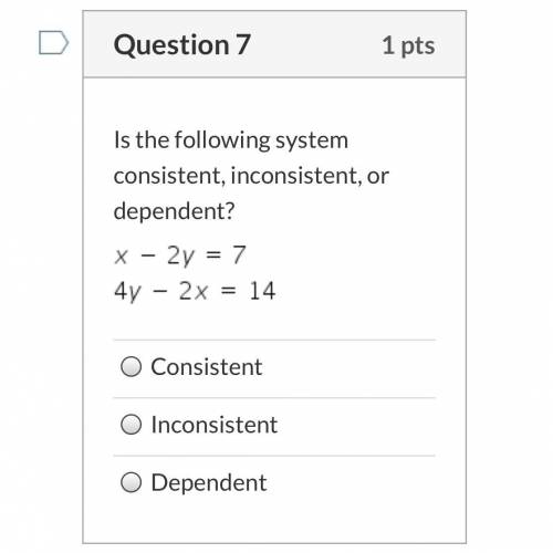 What is the answer is it consistent, inconsistent or dependent
