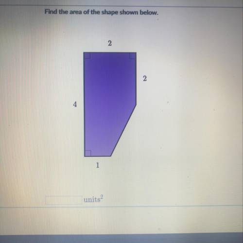 Find the area of the shape shown below?