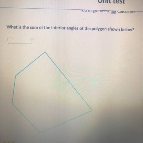 What is the sum of the interior angles of the polygon shown in the picture?