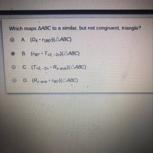 Which Map ABC to a similar, but not congruent , triangle ?