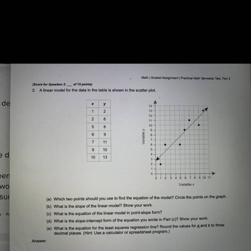 Math Graded Assignment Practical Math Semester Test, Part 2 (