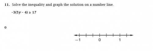 11. Solve the inequality and graph the solution on a number line.