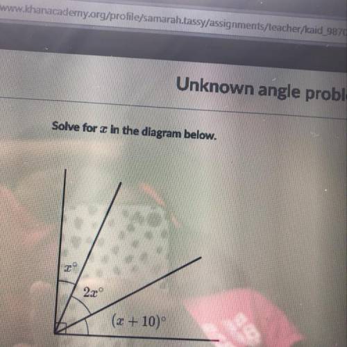 Solve for x in the diagram below