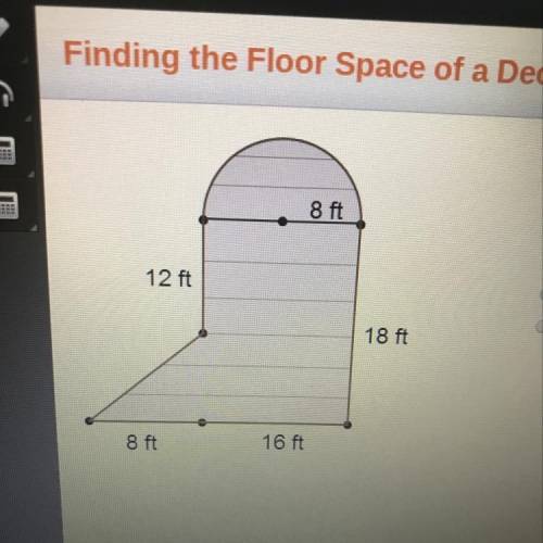 What is the area of that composite figure near the square foot?