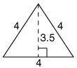 A triangular prism has a height of 11 meters and a base with the following measurements. All dimensi