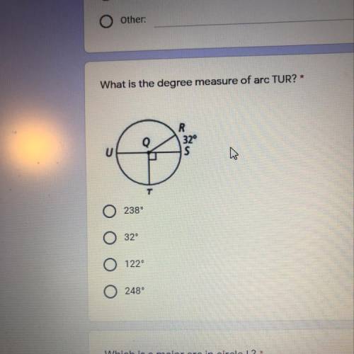 What is the degree measure of are TUR?