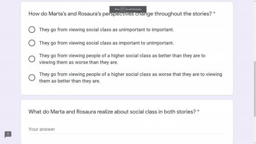 Stories: Scholarship/Stolen Party ASAP ASAP PLEASE  A. They go from viewing social class as unimport