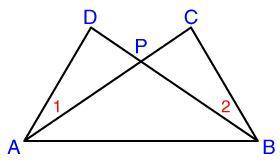 PLZ ANSWER FAST The following is a 3-step proof. Complete the proof. Given: 1 = 2 AP = BP Prove: APD