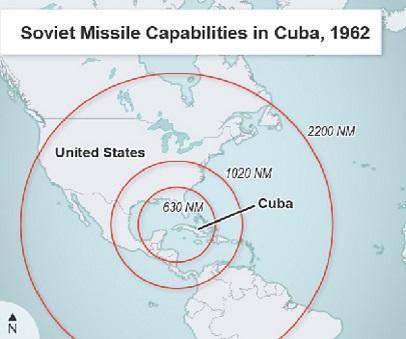 Study the map of Soviet missile capabilities.Based on the map, why was the United States so worried