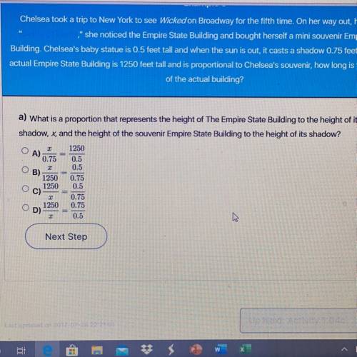 What is a proportion that represents the height of The Empire State Building to the height of its Sh