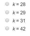 What is the value of k?