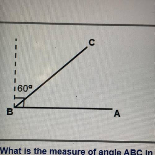 What is the measure of angle ABC in the figure?