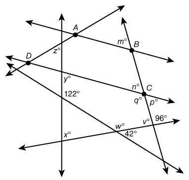 In the following image, is parallel to , and is a transversal intersecting both parallel lines. and