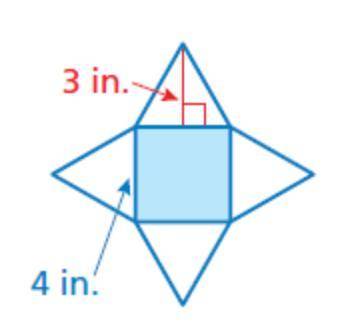 Use the net to find the surface area of the regular pyramid?