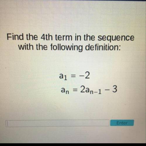 Find the 4th term in the sequence with the following definition: Please help me!!!