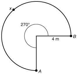 What is the exact length of arc AB ? 4 π m 6 π m 8 π m 12 π m