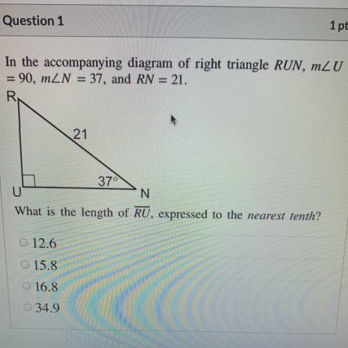 See picture Solving right triangles using trig
