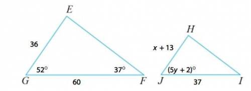 Triangle FEG is similar to triangle IHJ. Find angle H.