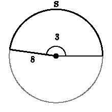 What is the length of arc SSS shown below? The angle in the figure is a central angle in radians. In
