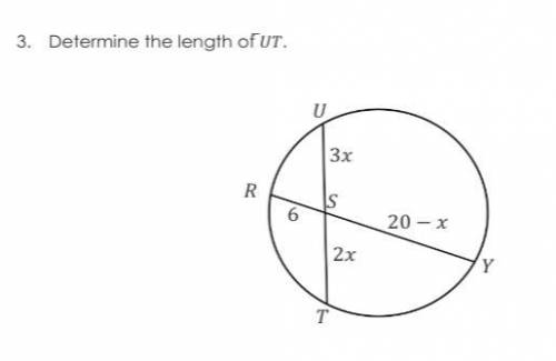 Write equation to find the value of x. DO NOT FIND THE LENGTH OF UT.