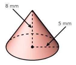 What is the volume of the cone to the nearest cubic millimeter? (Use π = 3.14)A) 52 mm3 B) 157 mm3