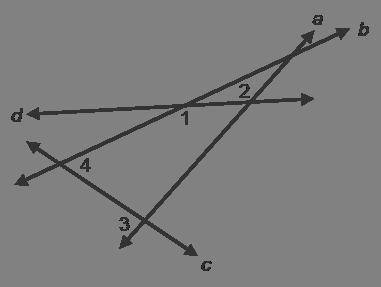 For which pair of lines are ∠1 and ∠2 alternate interior angles if d is the transversal? 1. a and b