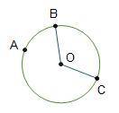 Circle O is shown. Line segments B O and O C are radii. Point A is on the circle and is not within a
