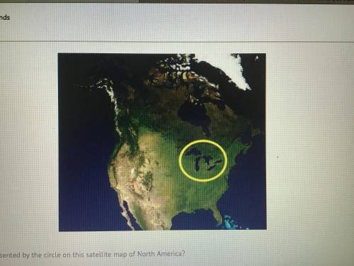 What is represented by the circle on this satellite map of North America  A. The Great Basin  B. The