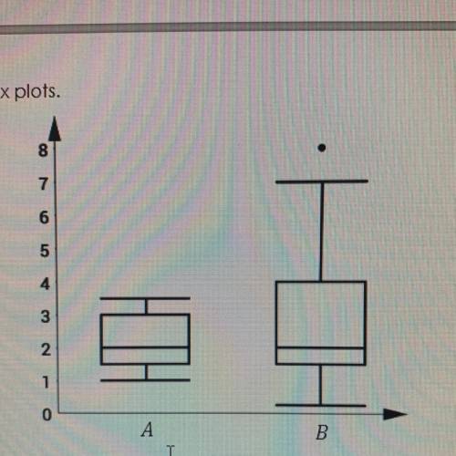 6. Consider the two box plots. Part A: Above are box plots that represent ______for two different___