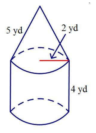 PLEASE HELP IT'S A TEST Find the surface area of the composite solid. Leave your answer in terms of