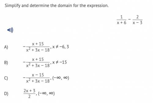 PLEASE HELP I'M RUNNING OUT OF TIME ON MY TEST (20 PTS)Simplify and determine the domain for the exp