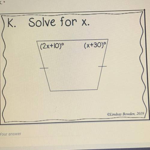 Solve for x picture is in here