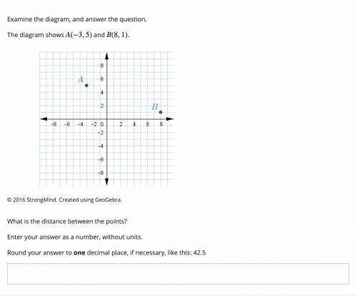 Please help. What is the distance between the points? Enter your answer as a number, without units.