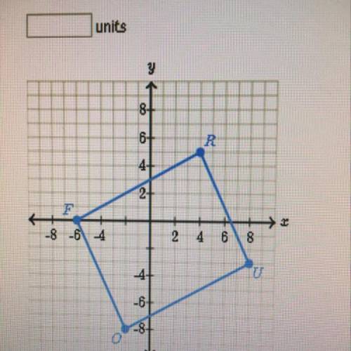 Find the approximate perimeter of rectangle FOUR plotted below. Round your final answer to the neare