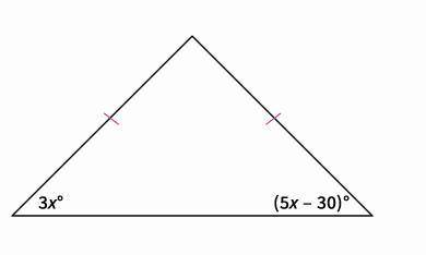 Look at the figure. Find the value of x. A.) 90 B.) 30 C.) 15 D.) 45