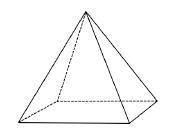 An image of a rectangular pyramid is shown below: A right rectangular pyramid is shown. Part A: A cr