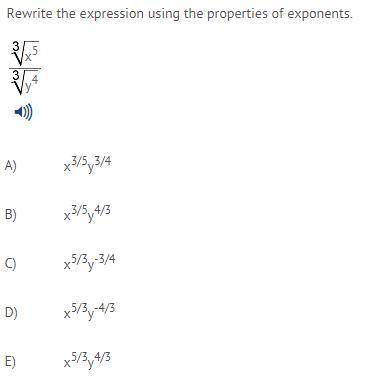 Rewrite the expression using the properties of exponents.